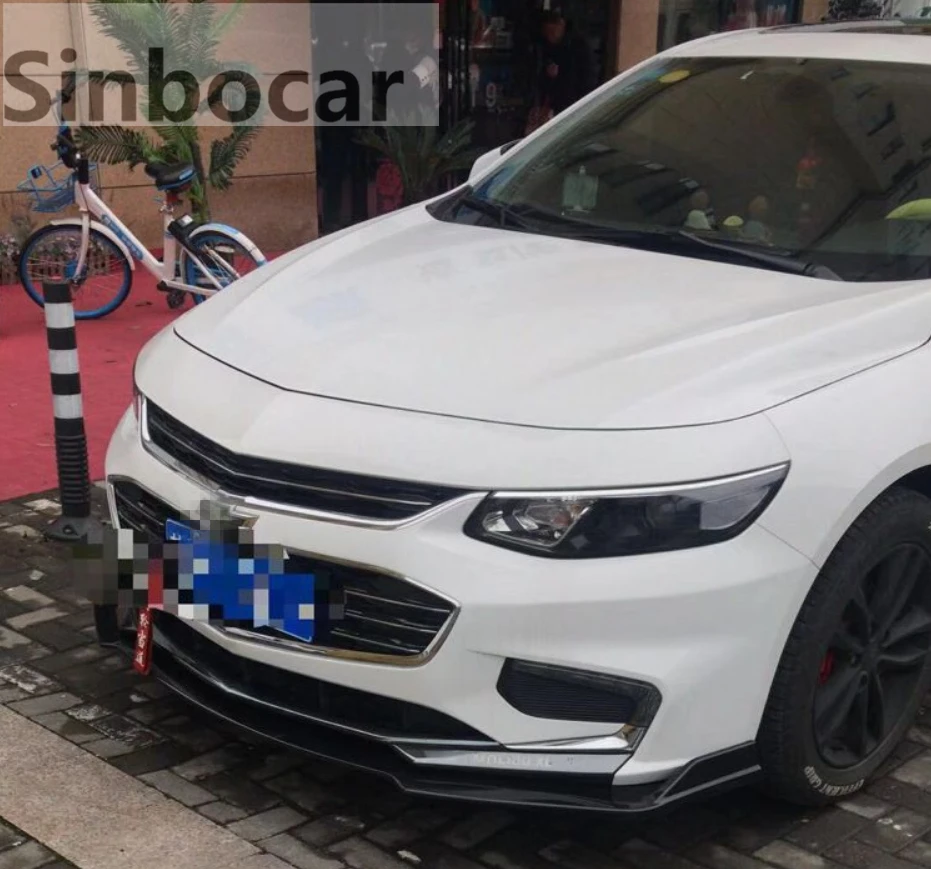 Цветная накладка на передний бампер для гриля ниже зеркальная защита Chevrolet Malibu 2017