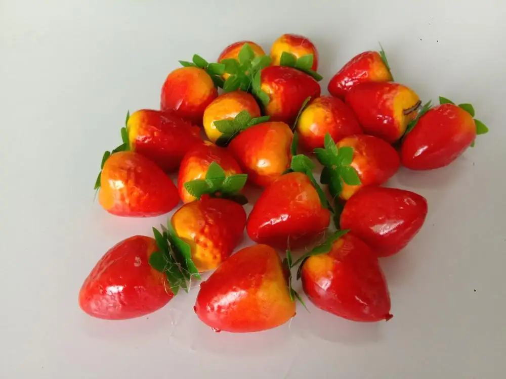 Strawberry A Декоративные реалистичные Мини Искусственные Поддельные фрукты Декор ассортимент Лот из 20 - Цвет: Strawberry A