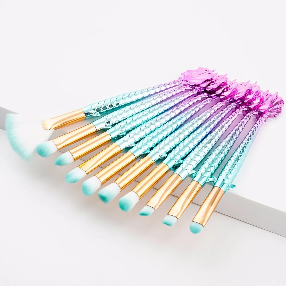 10 шт. Русалка Макияж Расчёски для волос комплект Основа макияжа лица смешивания