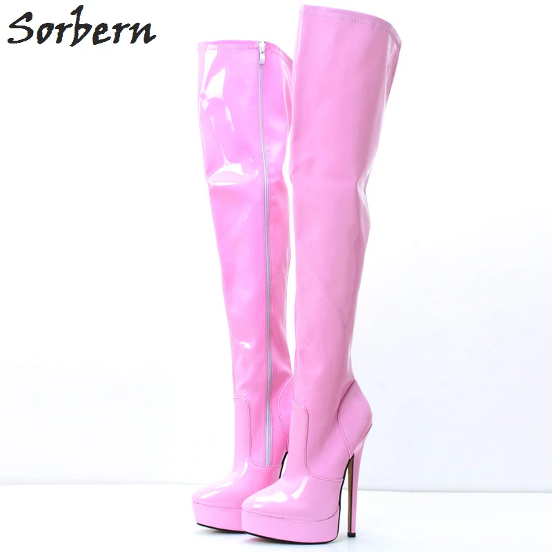 Sorbern пикантные высокие женские сапоги на заказ Slim Fit Сапоги Большой Размеры 46