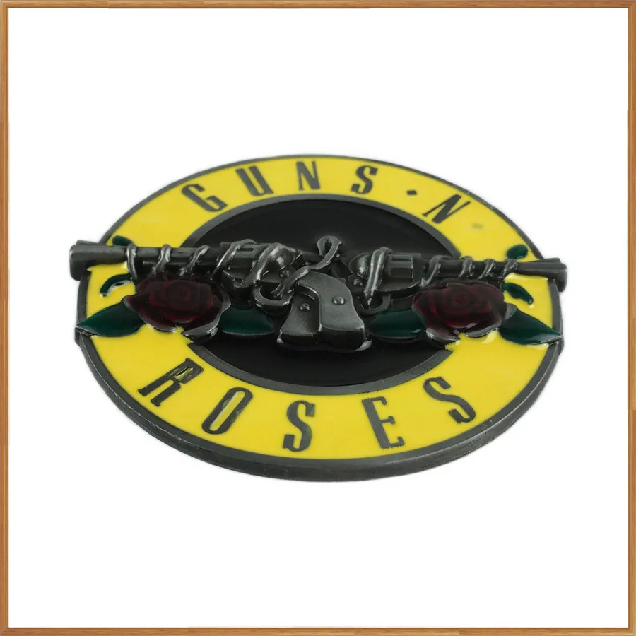 Ковбойские джинсы BuckleClub из цинкового сплава с надписью guns and roses Подарочный