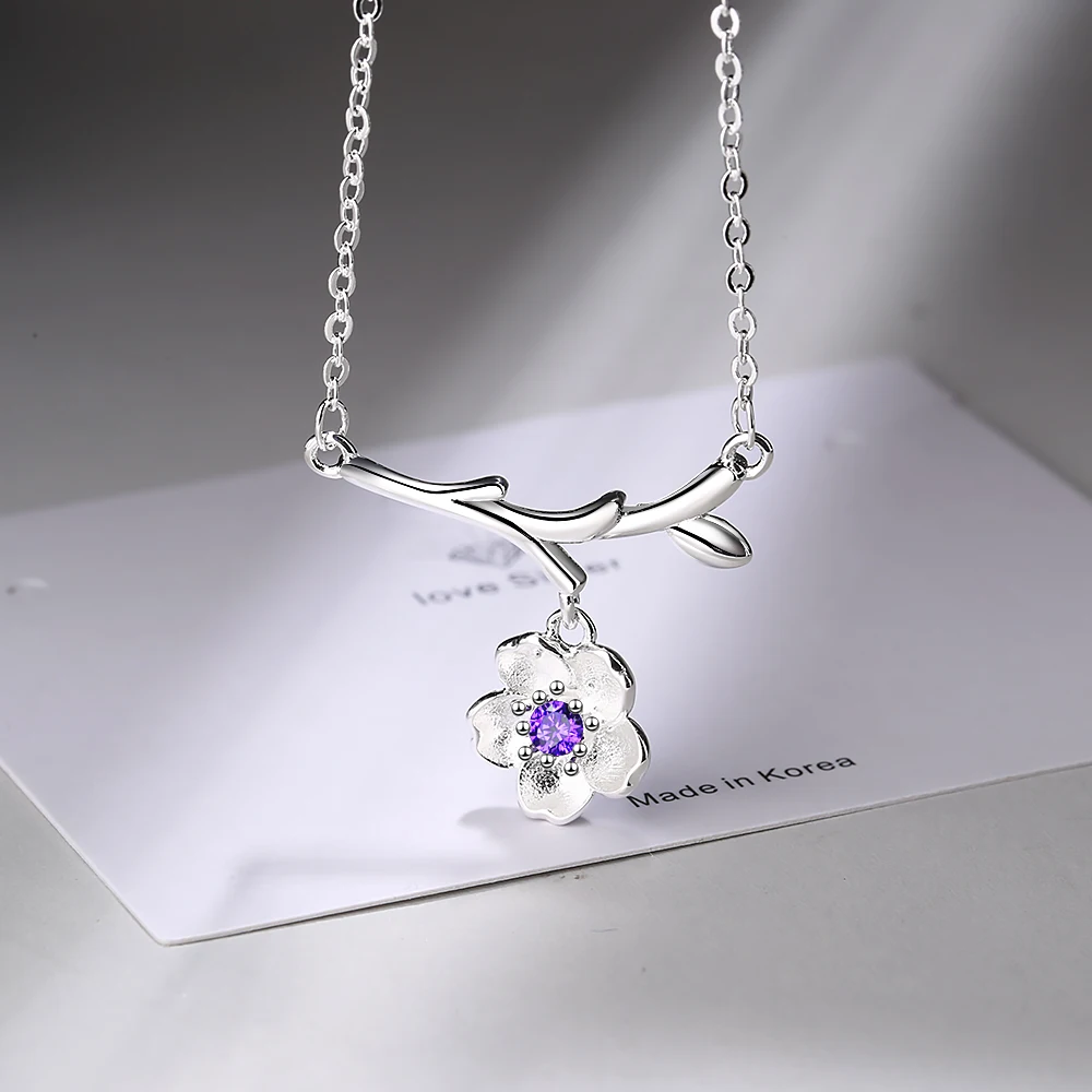Модное ожерелье из стерлингового серебра простая подвеска в форме цветка
