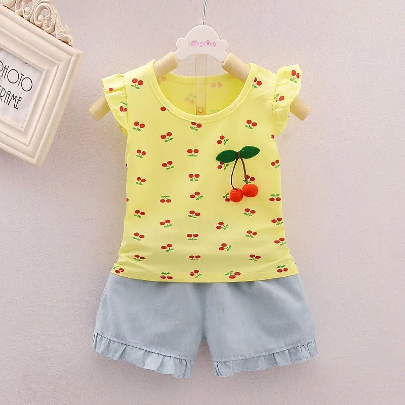 BibiCola/летние комплекты одежды для маленьких девочек костюм комплект из 2