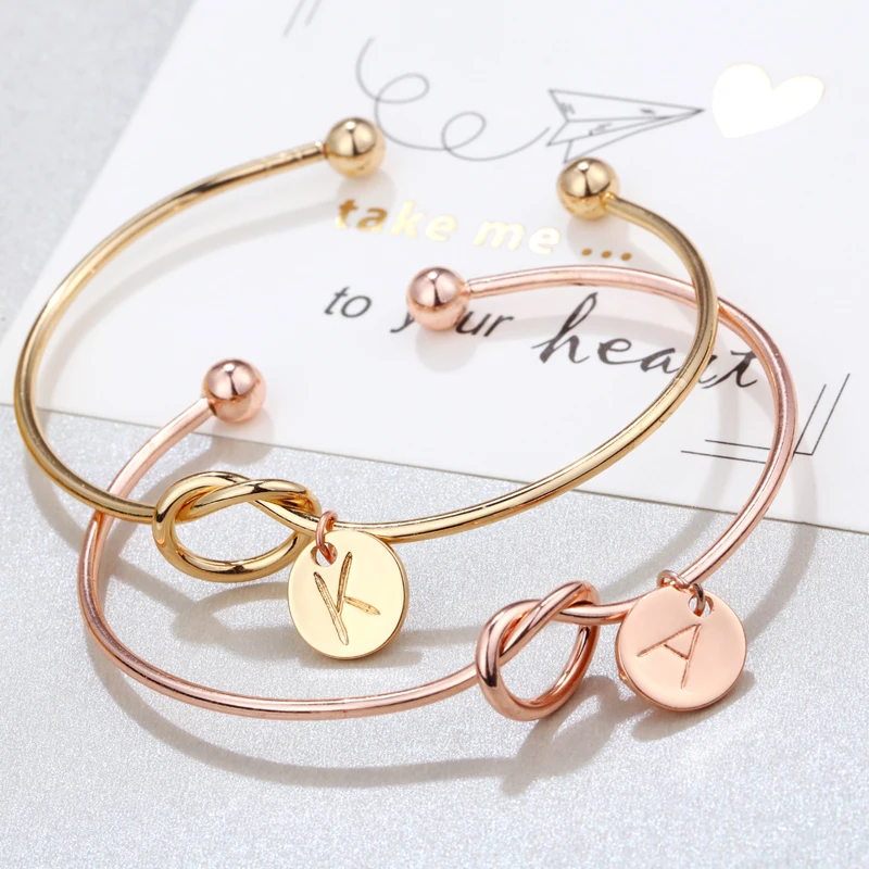 

26 Letter Bracelet Jewelry for Party Cute Metal Bracelets Gift for Friend Fashion Heart Bracelet for Women
