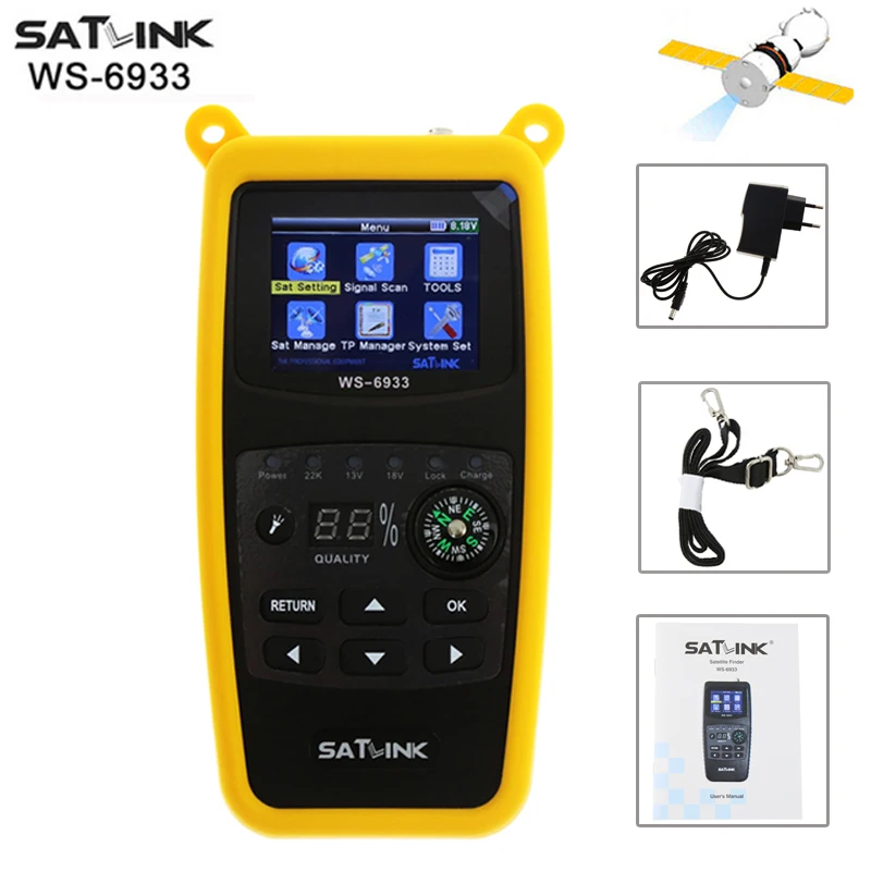 DVB S2 Satlink WS 6933 спутниковый finder метр FTAC & KU цифровой искатель satelite 2 1 дюймов ЖК