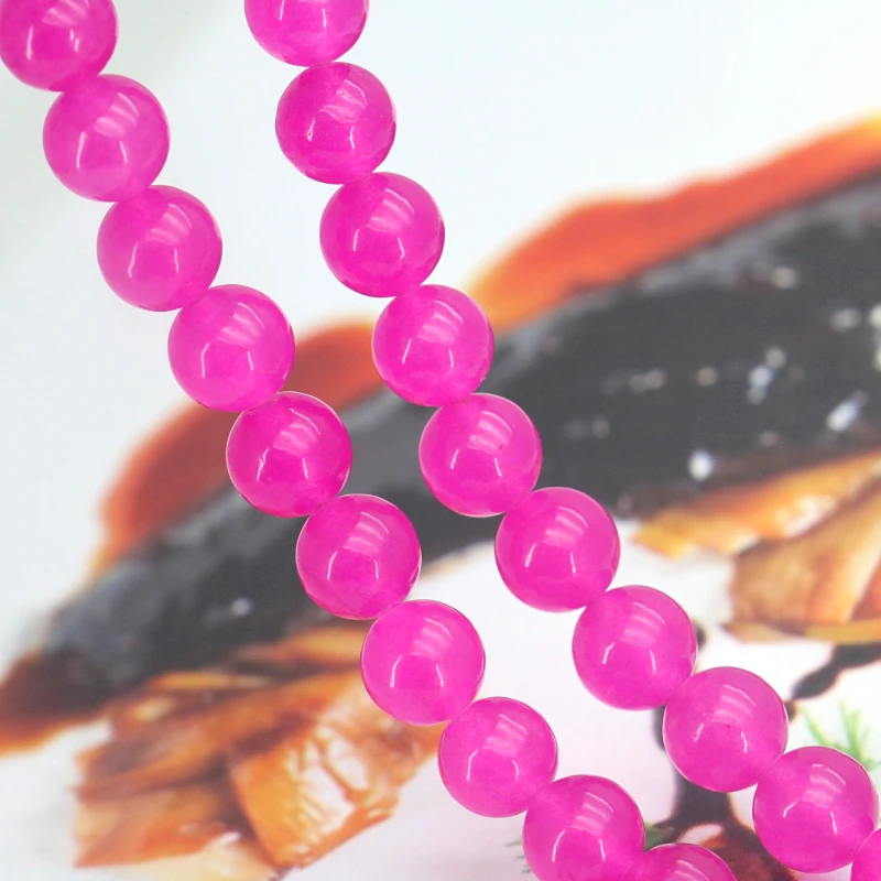 New!Rose red chalcedony 8mm round shape loose beads 15&quot DIY stone accessories hot sale women fashion jewelry making design | Украшения