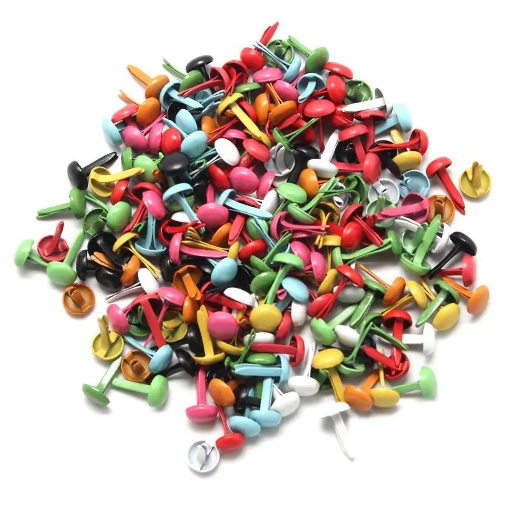 

200x Mini Parisian fasteners multicolor Screws Nail Rivets Photo paper DIY craft Scrapbooking 4.5mm Solid Rivets tool parts
