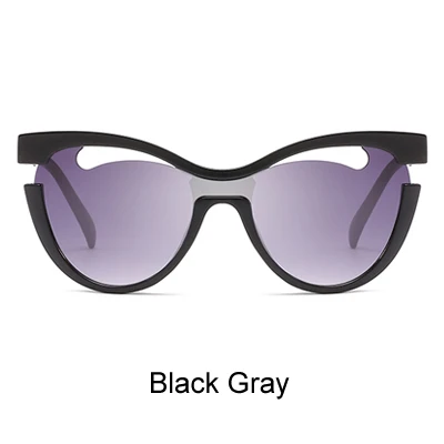 Black Gray Два ocklock женские солнцезащитные очки кошачий глаз женские брендовые дизайнерские Черные Серые солнцезащитные очки для женщин открытые очки ретро-оттенки X2746 - Цвет линз: Black Gray