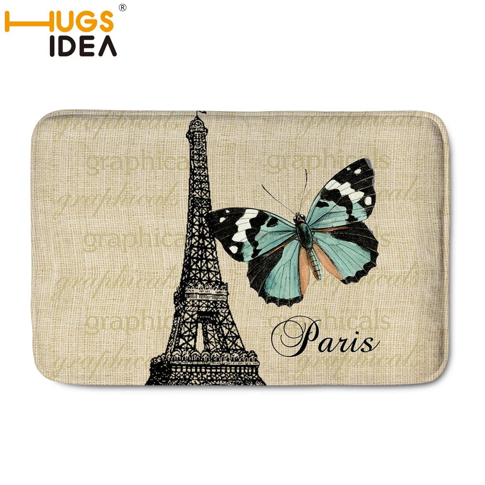 Винтажный Париж Эйфелева башня HUGSIDEA мягкие противоскользящие напольные коврики