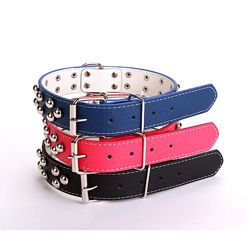 Акция искусственная кожа большой ошейник для кошек собак с шипами ретриверов