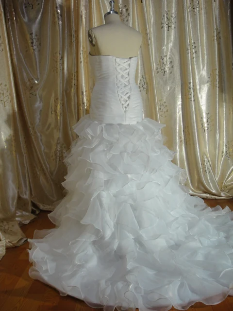 Robe Mariage 2016 индивидуальный заказ Белый/Кот органзы Pleat Бисер Кристалл оборками-line