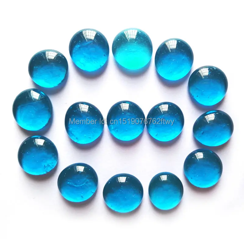 Украшение для дома синие стеклянные шарики 80 шт. плоские блестящие бусины