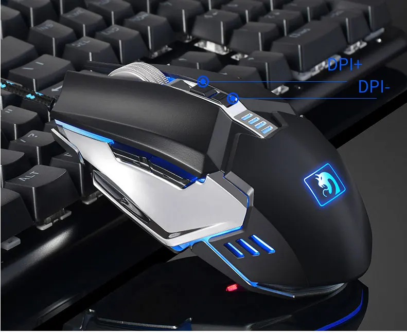 Darshion S10 игровая мышь 2400 dpi 7 кнопок светодиодный USB Оптическая Проводная металлическая мышь с подсветкой профессиональная Макросъемка для настольного ноутбука