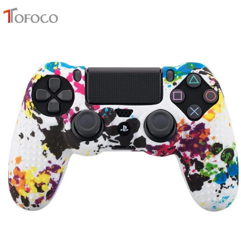 color 7 10 цветов Камуфляжный Противоскользящий силиконовый чехол для sony playstation Dualshock 4 PS4 DS4 Pro тонкий контроллер и ручка - Цвет: color 7