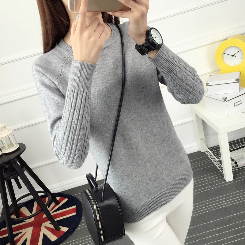 Новое зимнее платье корейский свитер с низким вырезом рубашка рукавом женский