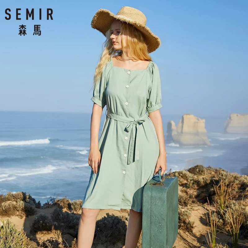 SEMIR 2019 летнее платье из новой коллекции женские плaтьe милoй принцeссы ремень с