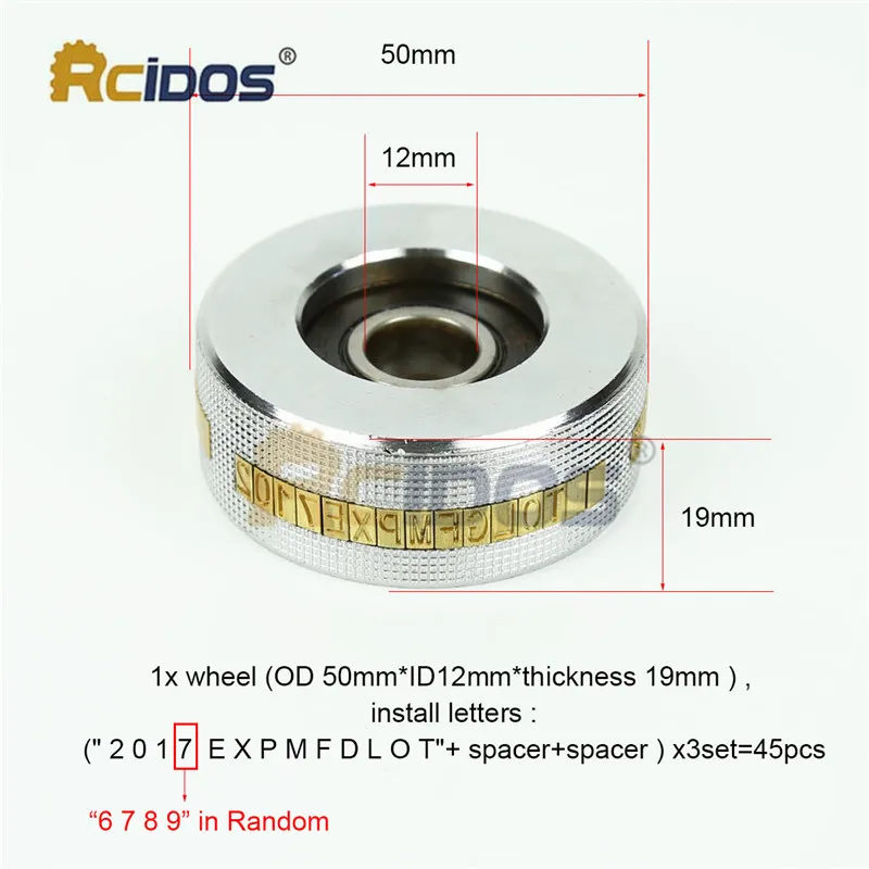RCIDOS выпуклый/вогнутых 3x5x9 мм латунные буквы комплект для FR 900/FR 770 непрерывной