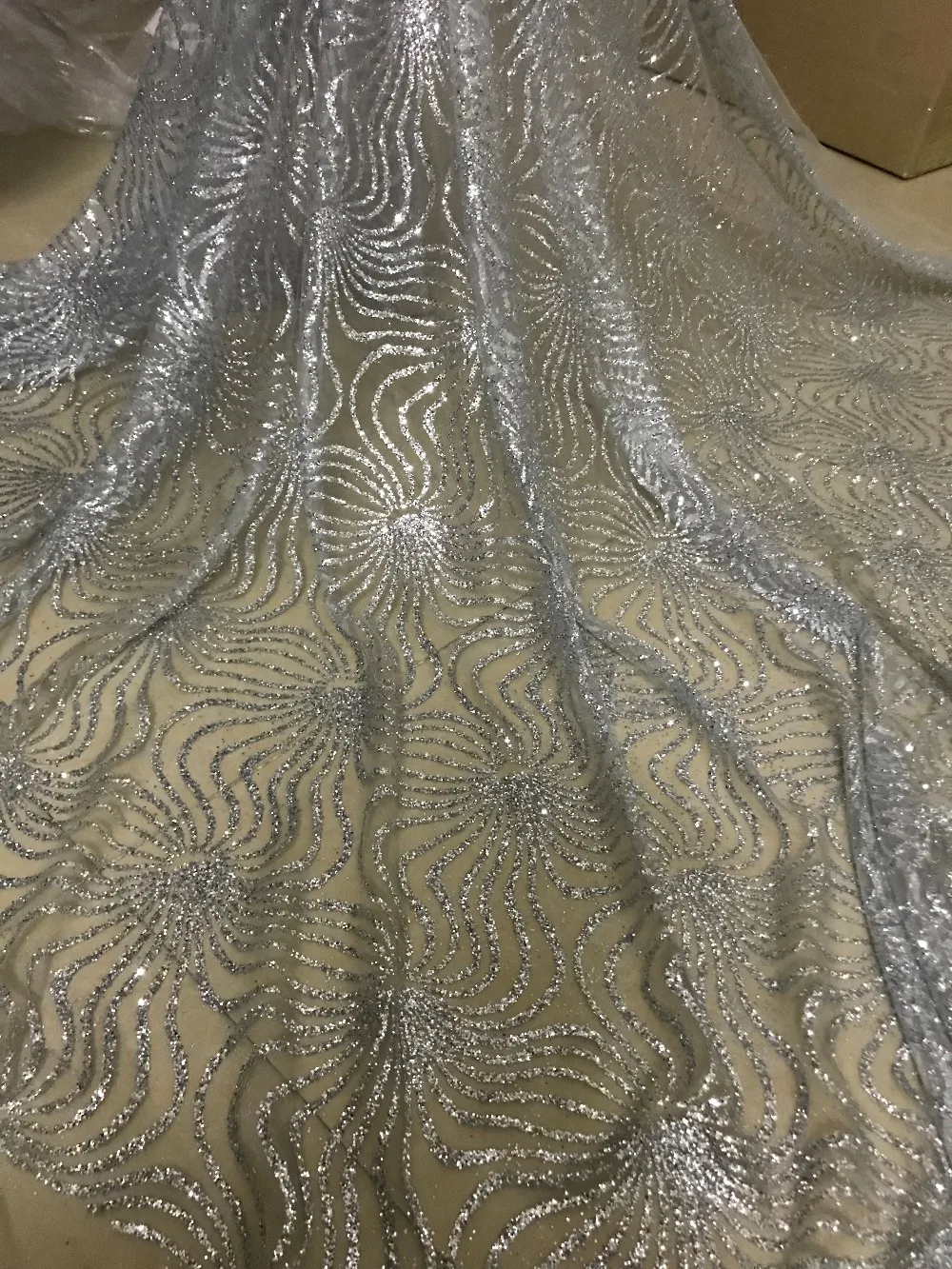 tulle lace with glued glitter fashion Sophia-3.2409 african fabric for party dress 5yard/lot embroidered | Дом и сад