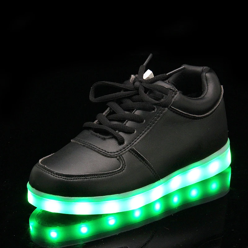 Новинка осени 2016 обувь с зарядным устройством USB детская кожаная для мальчиков