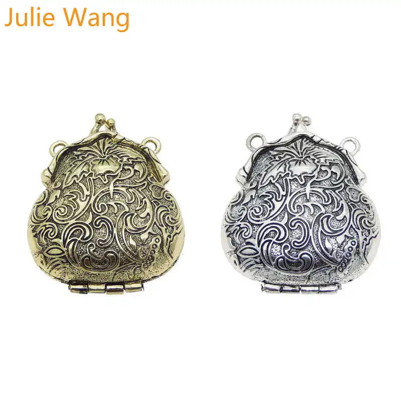 Julie Wang 2 шт. античное серебро/бронза лягушка форма очарование медальона памяти Fit кулон эфирное масло ювелирные изделия с диффузором аксессуары