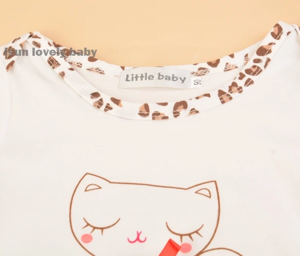 2016 лето осень Новый ребенок девочек одежда устанавливает случайные леопарда