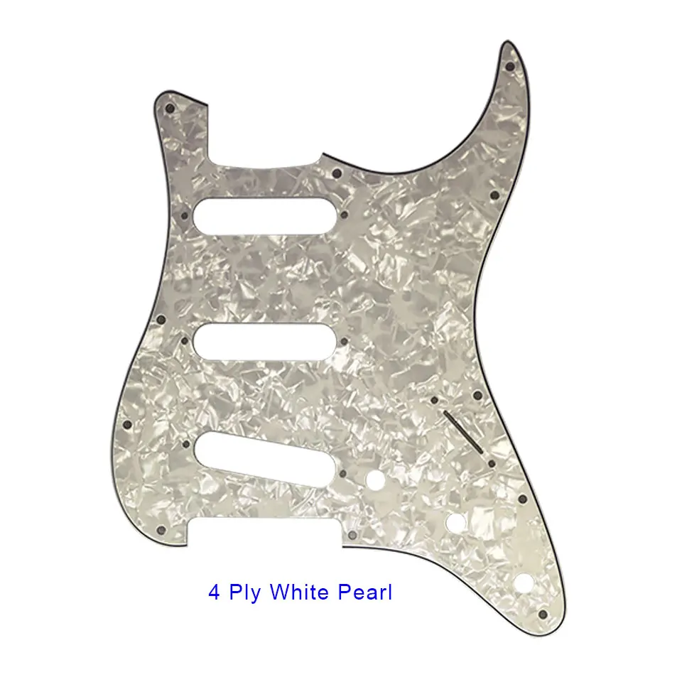 Pleroo Custom Guitar Pickguard-для США \ Мехико Fd Stratocaster 72' 11 винтовое отверстие Стандартный St царапина пластина Многоцветный выбор - Цвет: 4Ply White Pearl