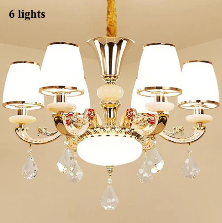 6 lights Современные светодиодные люстры из золотистого цинкового сплава для гостиной, стеклянные светодиодные подвесные люстры, светильники для столовой, подвесные светильники - Цвет абажура: 6 lights