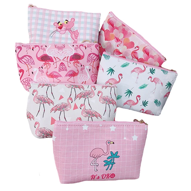 Новая мода мультфильм о розовой свинье Фламинго пантера макияж дорожные сумки