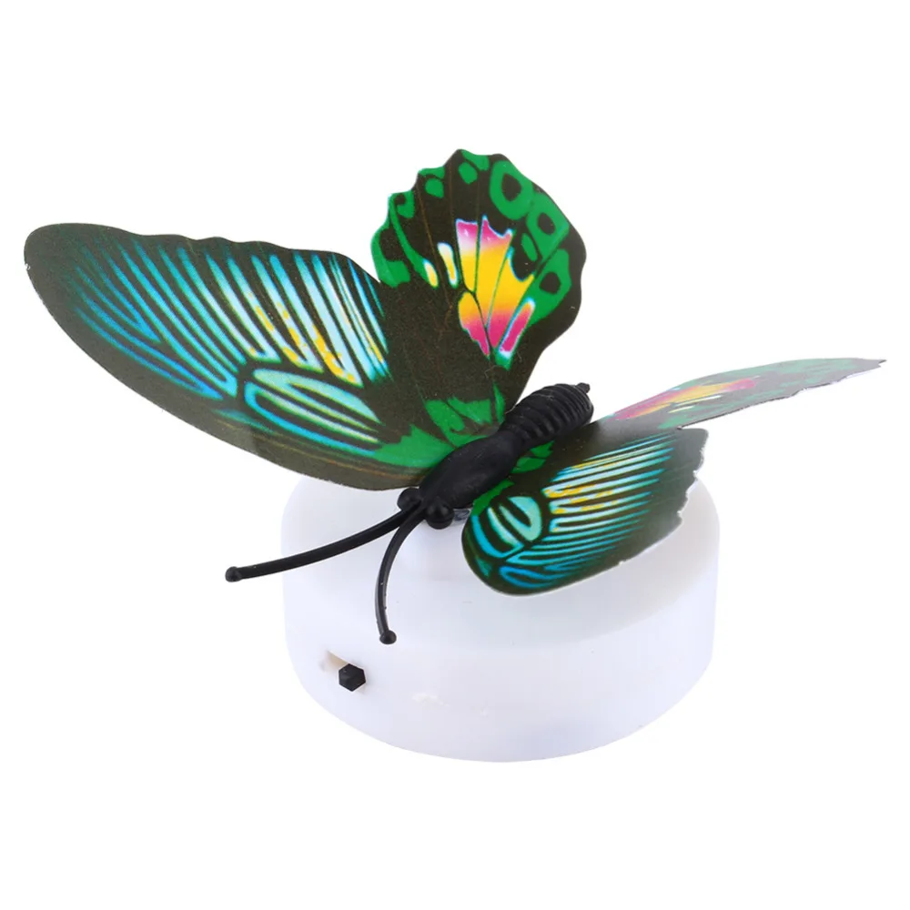 

12V Flashing Night Light Butterfly LED Switch Luminary Plastic Wireless Wall Night Lamp Button Cell Atmosphere Suction Pad Light