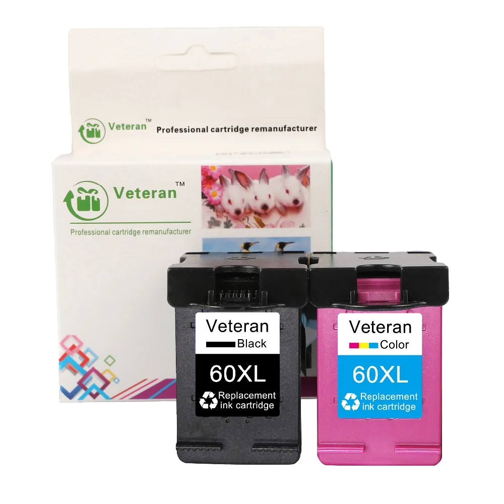 Ветеран Заправка картриджей 60XL для hp 60xl hp 60 xl Deskjet F2480 F2420 F4480 F4580 F4280 D2660 D2530 D2560 PhotoSmart c4680