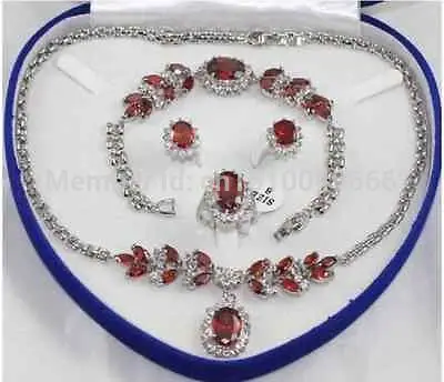 

Hot sale FREE SHIP>>>noble natural red zircon plated jewelry
