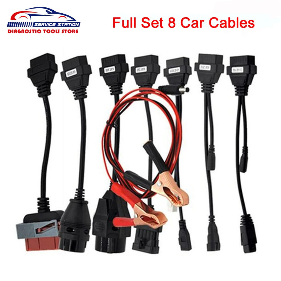 

High Quality OBD2 Cables Full Set 8 Car Cables for Car for VD TCS CDP Pro Plus Diagnostic Tool Interface OBD II Scanner Cable