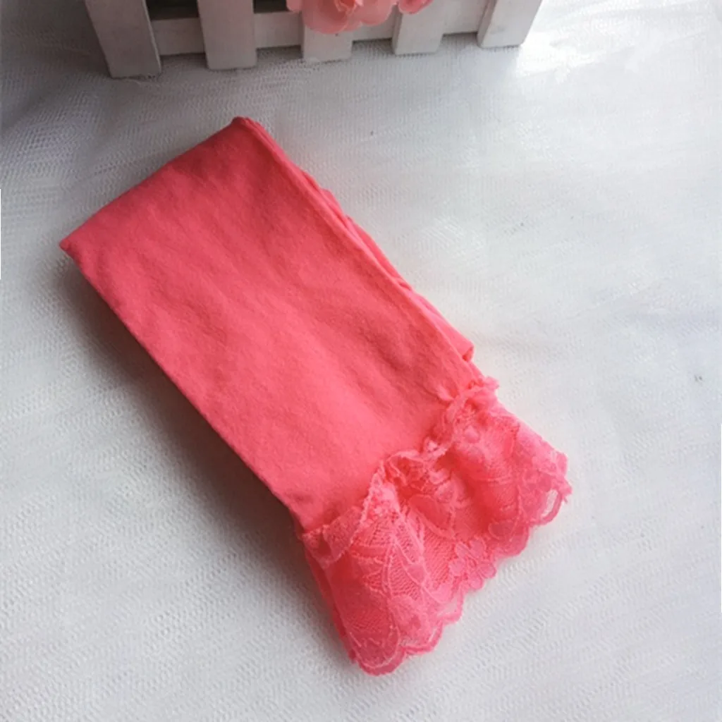 Hot Pink Кружевные бархатные леггинсы для маленьких девочек; летние детские Стрейчевые узкие брюки-Капри; однотонные леггинсы ярких цветов для девочек; укороченные брюки - Цвет: Hot Pink