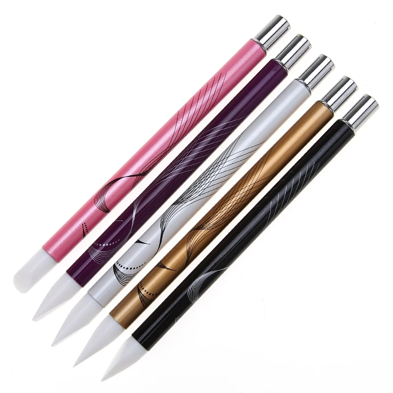 Набор мягких силиконовых кистей для дизайна ногтей 5 шт.|uv gel building|nail art set toolbrushes soft