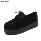 Женские лоферы на плоской платформе, Элегантные замшевые кожаные мокасины, женские мокасины без застежки, женские синие повседневные туфли, 458л