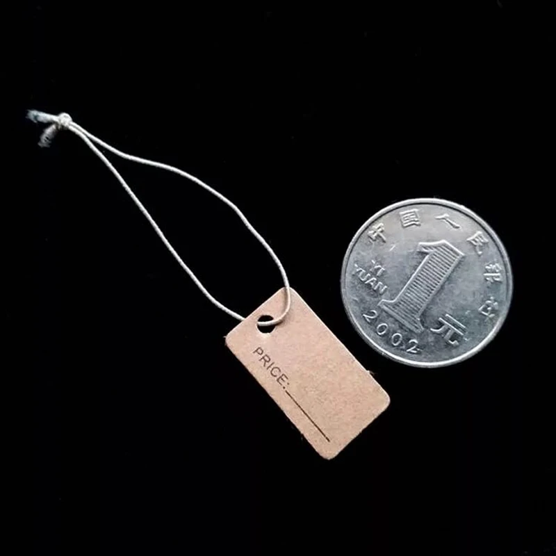 1,3*2,3 см мини-коричневые крафт-бумажные бирки с эластичной веревкой ценник бирки для упаковки продуктов этикетки ручной работы бирки для драгоценностей