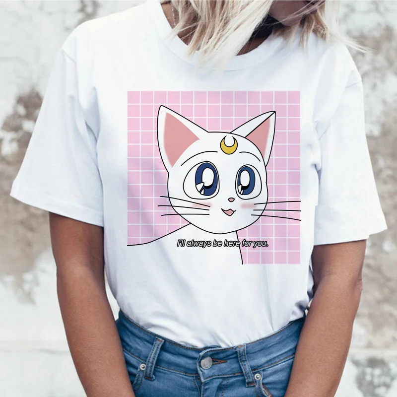 2714 Sailor Moon Аниме Футболка Топ Футболка 90s Женская Футболка женская femme корейский стиль ulzzang футболка Графический гранж эстетический - Цвет: 2714