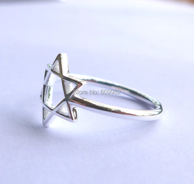 Кольцо звезда давида из чистого серебра все размеры (от 3 до 16) | Украшения и