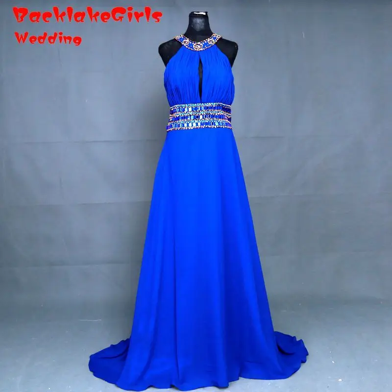 100% настоящее аватар элегантный Вечернее Платье A-Line Холтер Шеи С Плеча Шифон Пром