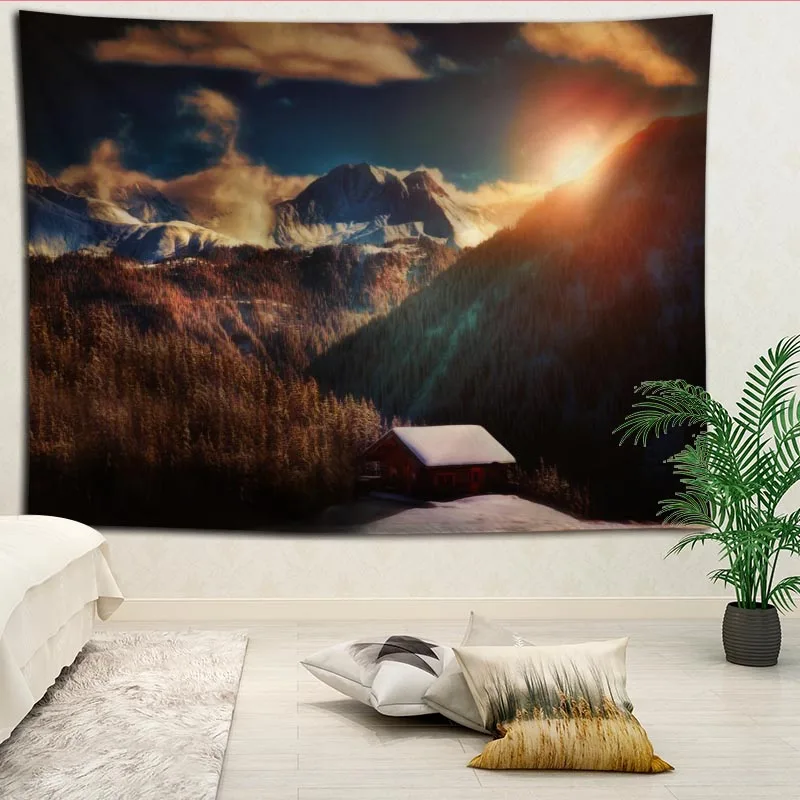 

New Arrival Alps Tapestry Hanging Blanket background wall bedroom Home Art Tapestries Decor Customize your image