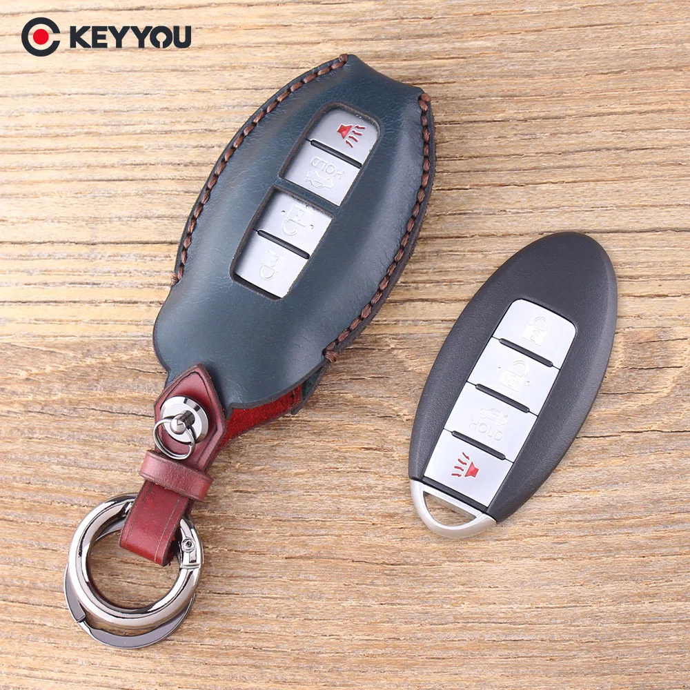 Кожаный чехол KEYYOU с 4 кнопками для Nissan Sunny ALTIMA MAXIMA Murano Versa Teana Sentra Infiniti G35 G37|nissan key