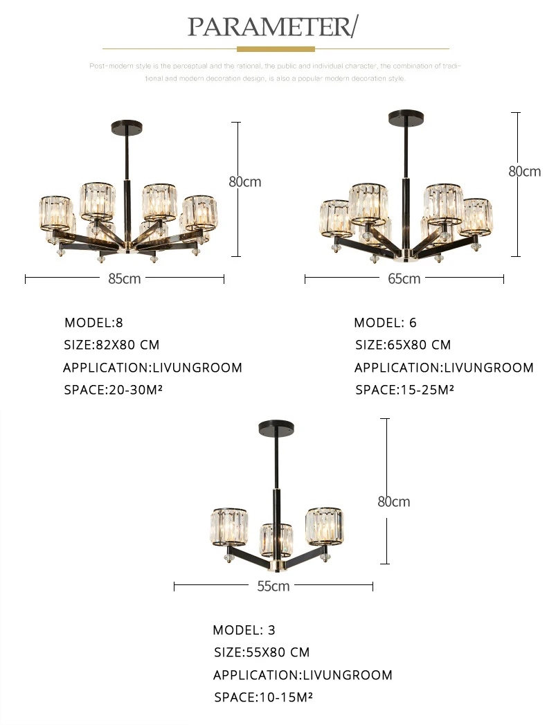LED Chandelier for Living Room LED Chandelier for Bedroom Modern Crystal Chandelier Lighting Fixture Hanging Lamp Home Decorate