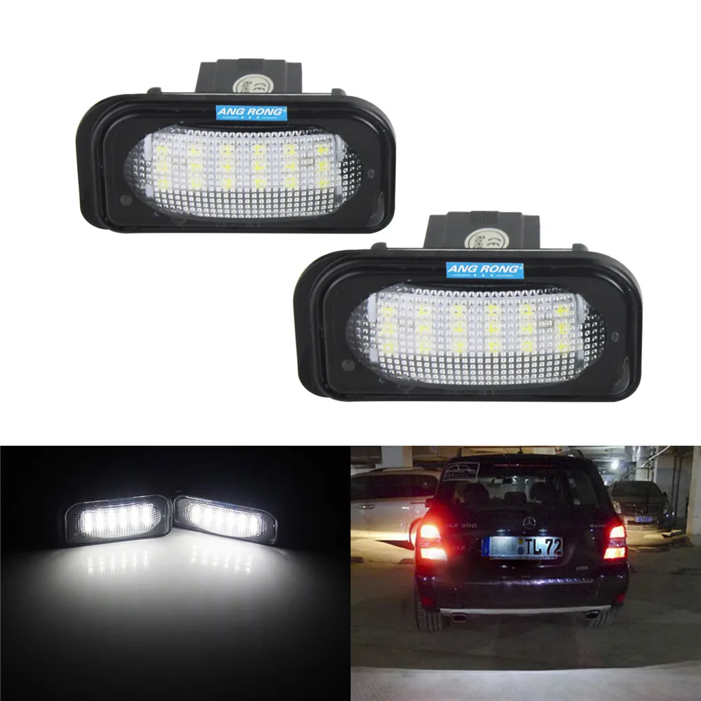ANGRONG 18 SMD Белая светодиодный светильник ПА для номерного знака 6000K Mercedes Benz C-Class W203 4D