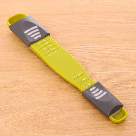 Home Practical Green ABS Double End Eight Stalls Adjustable Scale Measuring Spoons Metering Spoon Kitchen Tools | Дом и сад
