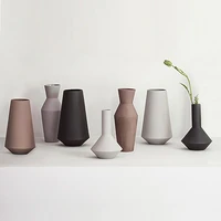 nordic morandi grinded ceramic vase handmade geometric vases tabletop dried flower ornaments home decoration vases