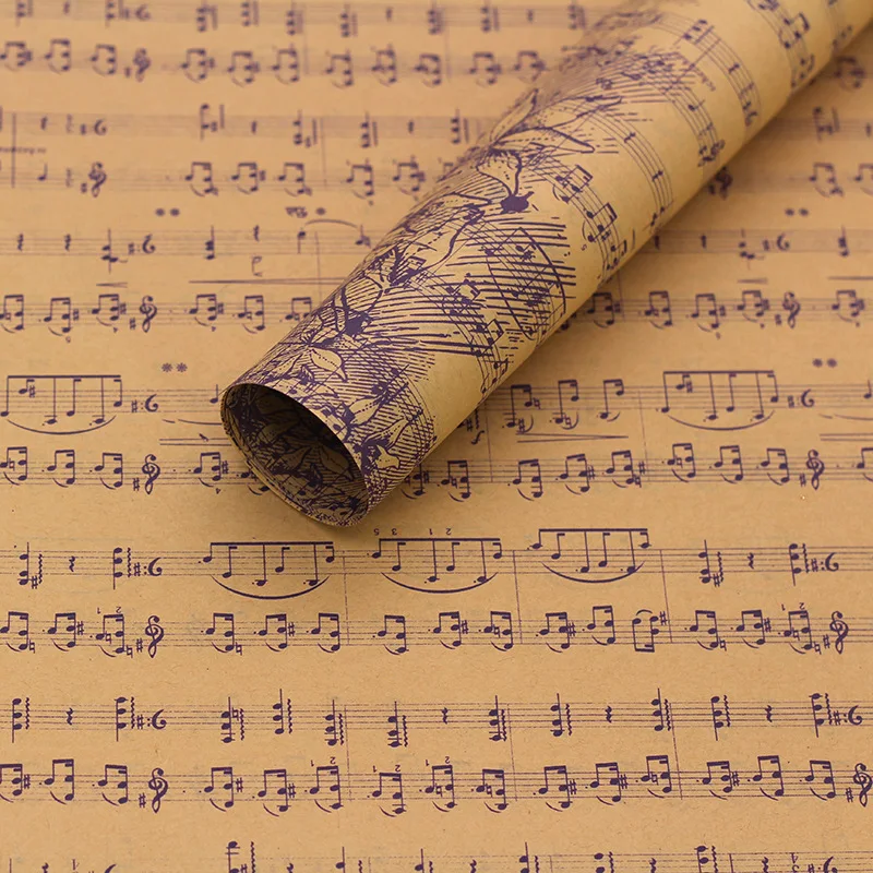 10 шт. DIY винтажная музыкальная упаковка винтажная крафт-бумага цветочный букет крафт-бумага Рождественский подарок домашний декор реквизит для фотографии - Цвет: Purple
