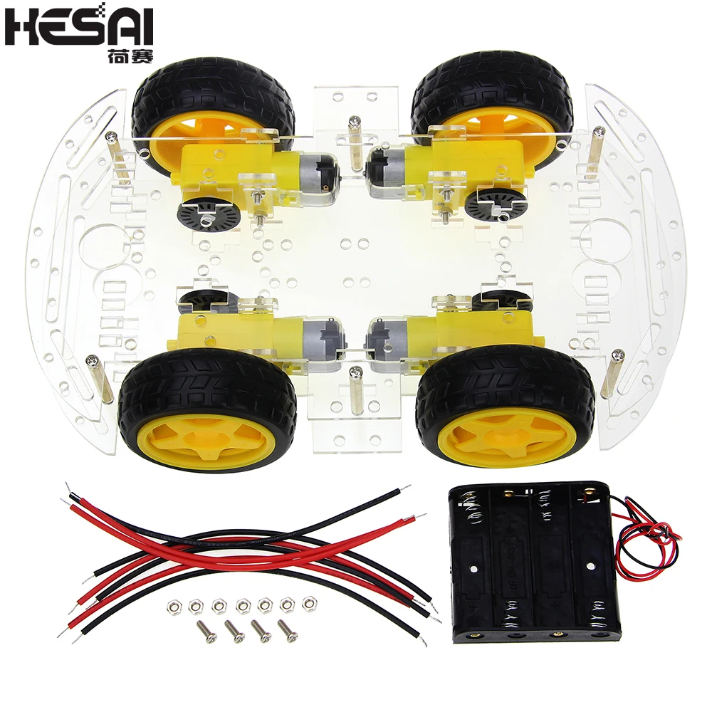 Smart car kit 4WD умный робот шасси автомобиля Наборы с Скорость кодер и Батарея коробка