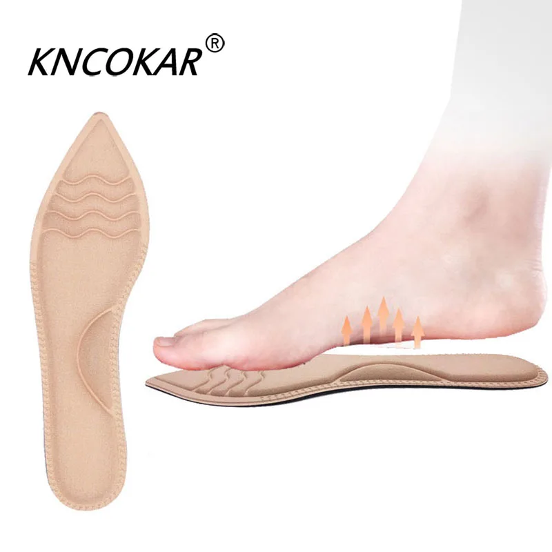 

4 D Thin High-Heeled Shoes Insoles Female Breathable Absorbent Sponge Soft Damping Pain Wear 3 D Sponge Insole Pointed Insoles