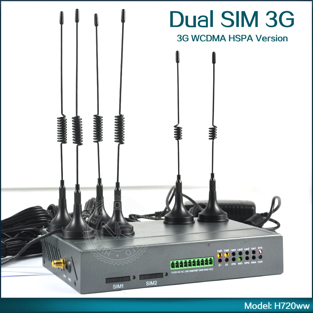 H720 промышленный беспроводной 3G две SIM карты двойной модем WCDMA CDMA WiFi маршрутизатор
