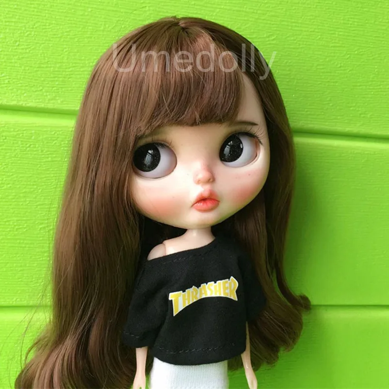 1 шт. Повседневная черно белая футболка для Blyth 1/6 BJD Azone Барби OB24 MMK Licca Одежда кукол